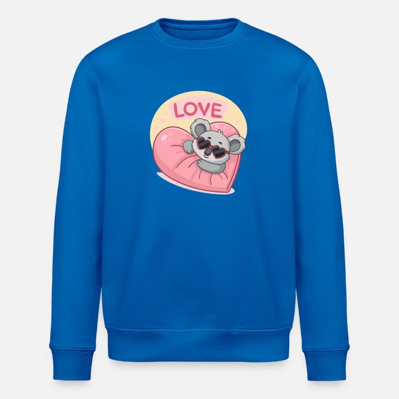 Koala Coeur Love pastel - Sweat bio ROLLER Stanley/Stella Unisexe - bleu roi