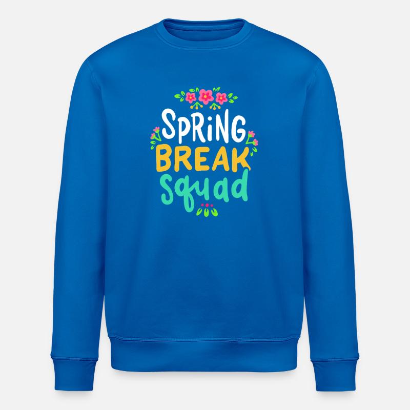 Spring Break Squad Floral - Stanley/Stella ROLLER Unisex Organic Sweatshirt - royal blue