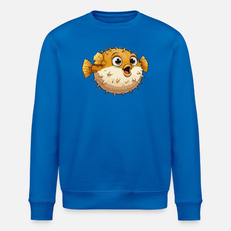 Kugelfisch Fisch Comic - Stanley/Stella Unisex Bio-Sweatshirt ROLLER - Königsblau