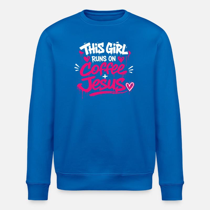 Coffee & Jesus Graffiti Design - Sweat bio ROLLER Stanley/Stella Unisexe - bleu roi