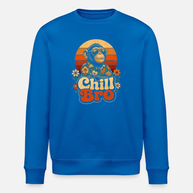 Chill Bro Retro Affe - Stanley/Stella Unisex Bio-Sweatshirt ROLLER - Königsblau