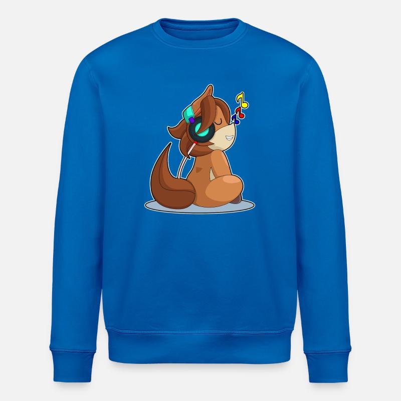 Pferd Kopfhörer Musik - Stanley/Stella Unisex Bio-Sweatshirt ROLLER - Königsblau