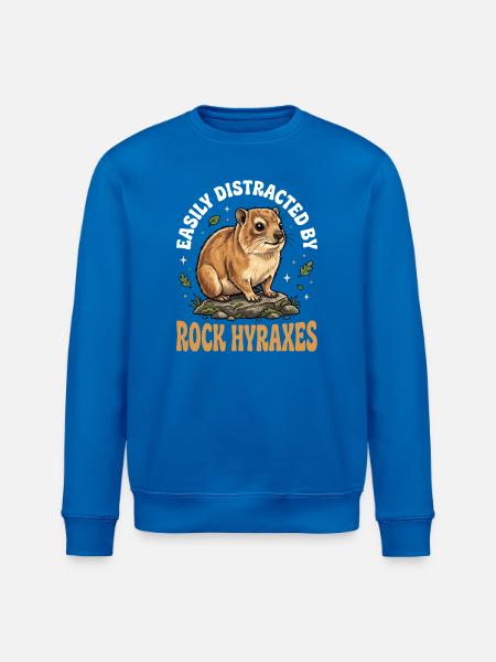 Easily distracted by rock hyraxes - Stanley/Stella ROLLER Unisex Organic Sweatshirt - royal blue