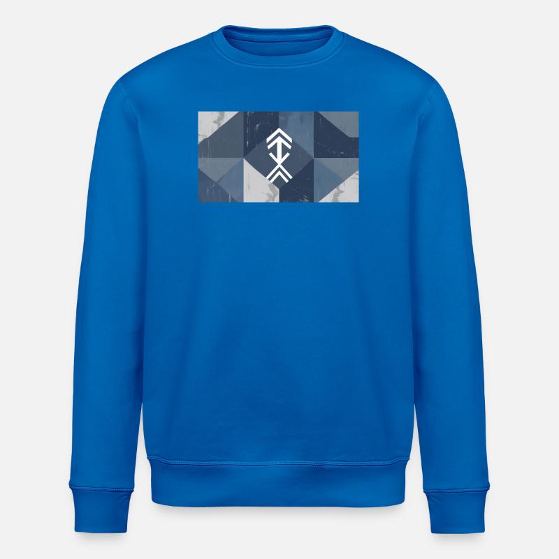 Geometric Blue Element Pattern - Stanley/Stella ROLLER Unisex Organic Sweatshirt - royal blue
