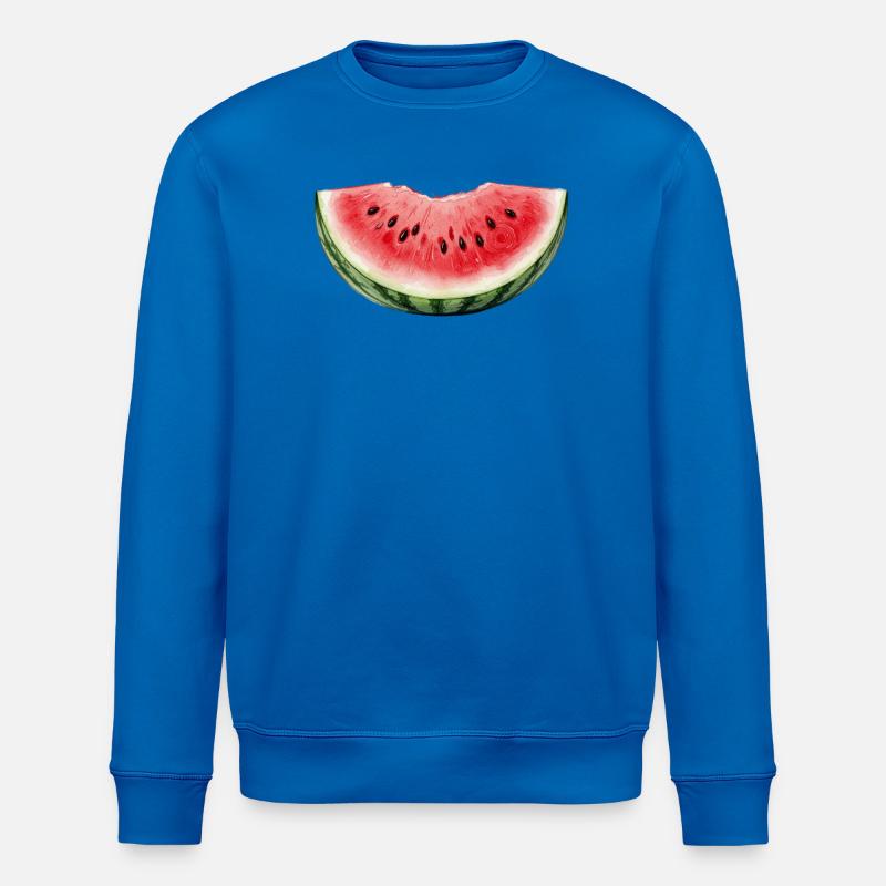 Pastèque Aquarelle - Sweat bio ROLLER Stanley/Stella Unisexe - bleu roi