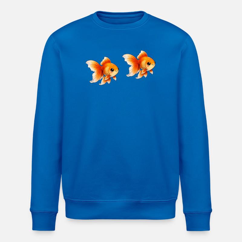 Zwei Goldfisch-Paare Illustration - Stanley/Stella Unisex Bio-Sweatshirt ROLLER - Königsblau