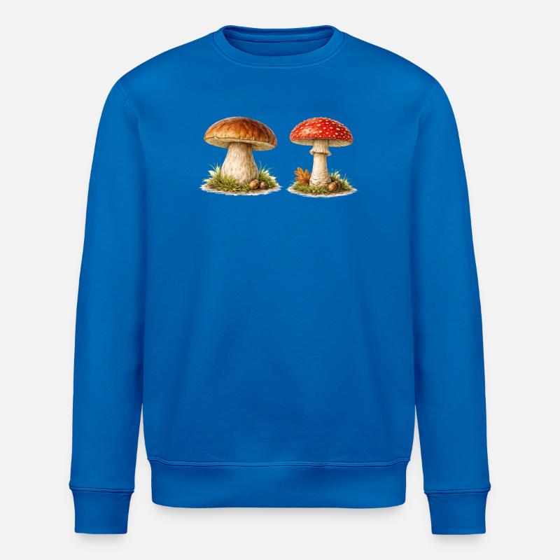 Grzyby leśne Grzyby w stylu akwarelowym - Ekologiczna bluza typu unisex Stanley/Stella ROLLER - błękit królewski