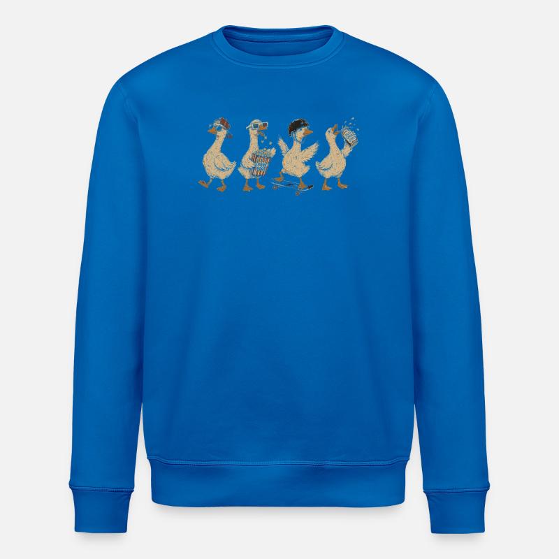 Retro-Quak: Skateboard-Quacks - Stanley/Stella Unisex Bio-Sweatshirt ROLLER - Königsblau
