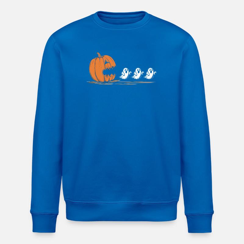 Cracking Pumpkin Ghost Parade - Stanley/Stella ROLLER Unisex Organic Sweatshirt - royal blue