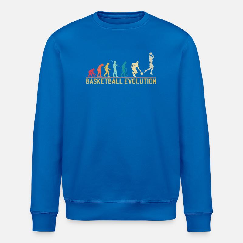 Basketball Evolution Progression Design - Stanley/Stella ROLLER Unisex Organic Sweatshirt - royal blue