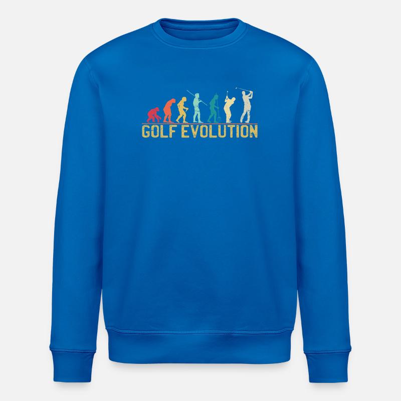 Golf Evolution Silhouette Design - Stanley/Stella ROLLER Unisex Organic Sweatshirt - royal blue