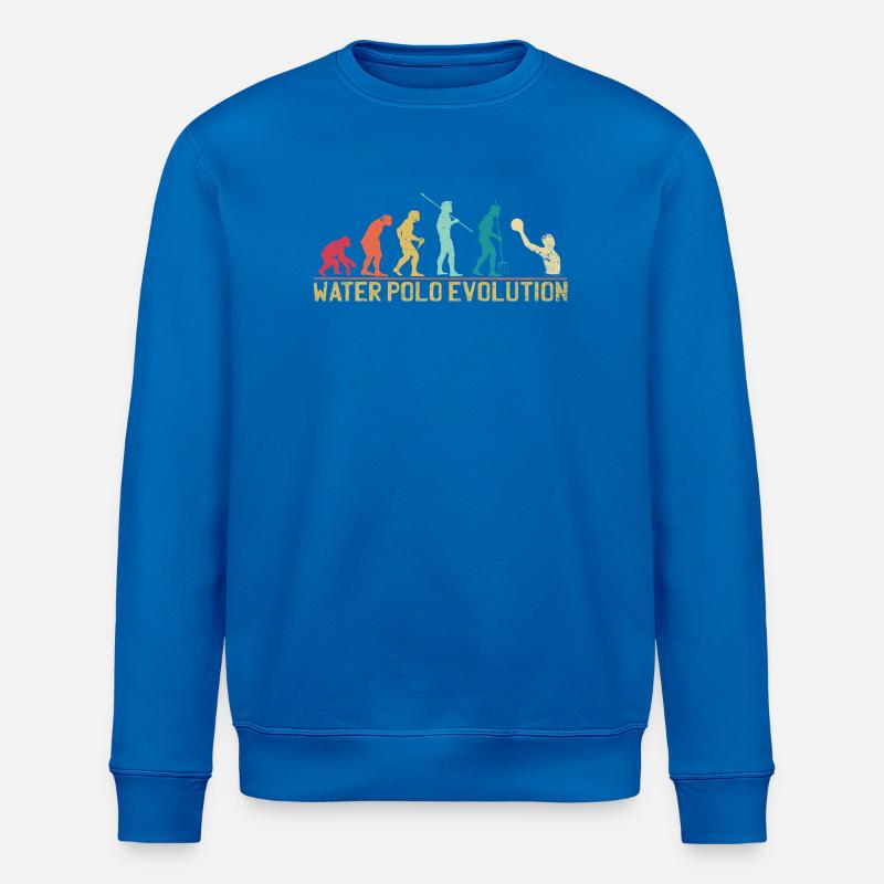 Water Polo Evolution Progression Design - Stanley/Stella ROLLER Unisex Organic Sweatshirt - royal blue
