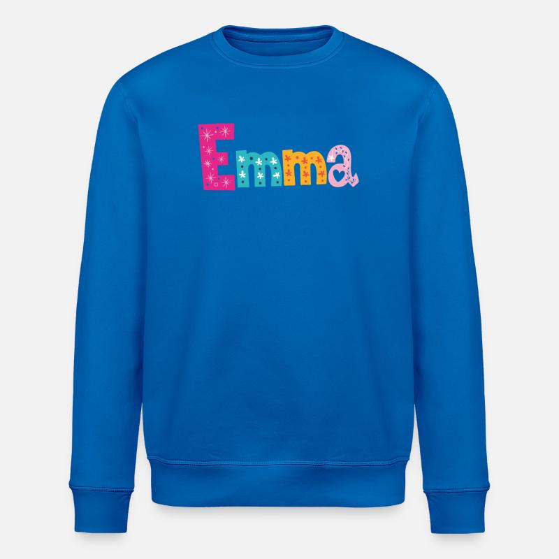 Personalisierter Emma-Name - Stanley/Stella Unisex Bio-Sweatshirt ROLLER - Königsblau