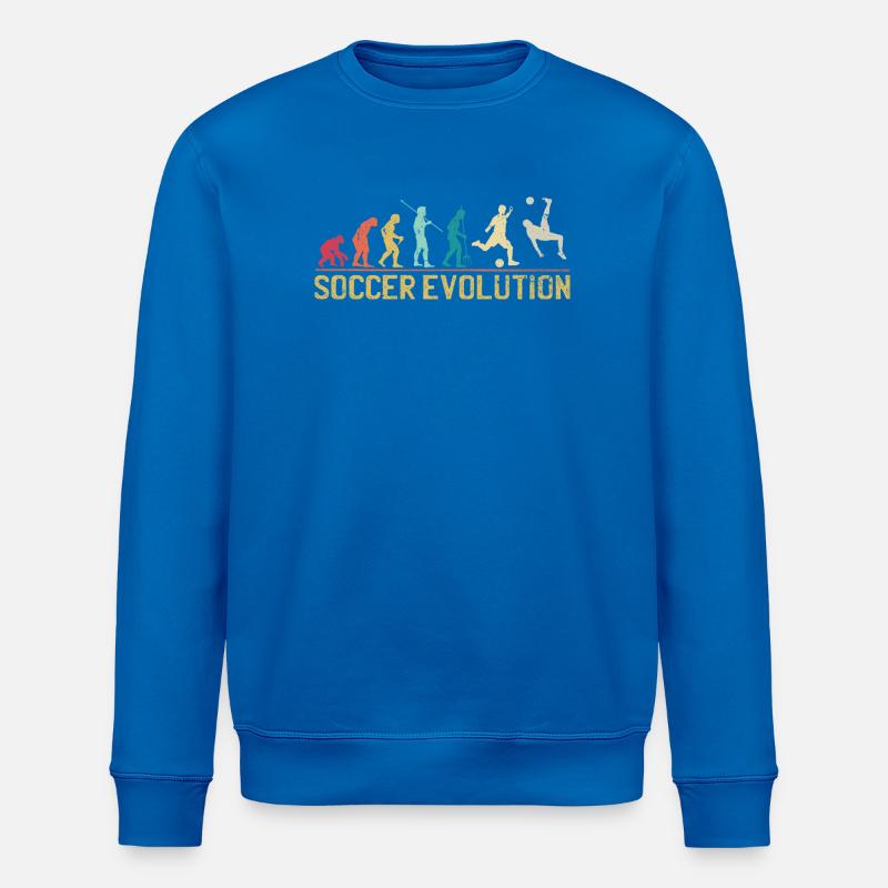 Soccer Evolution Progression Design - Stanley/Stella ROLLER Unisex Organic Sweatshirt - royal blue