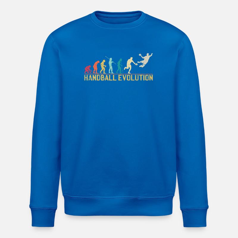 Handball Evolution Progression Design - Stanley/Stella Unisex Bio-Sweatshirt ROLLER - Königsblau