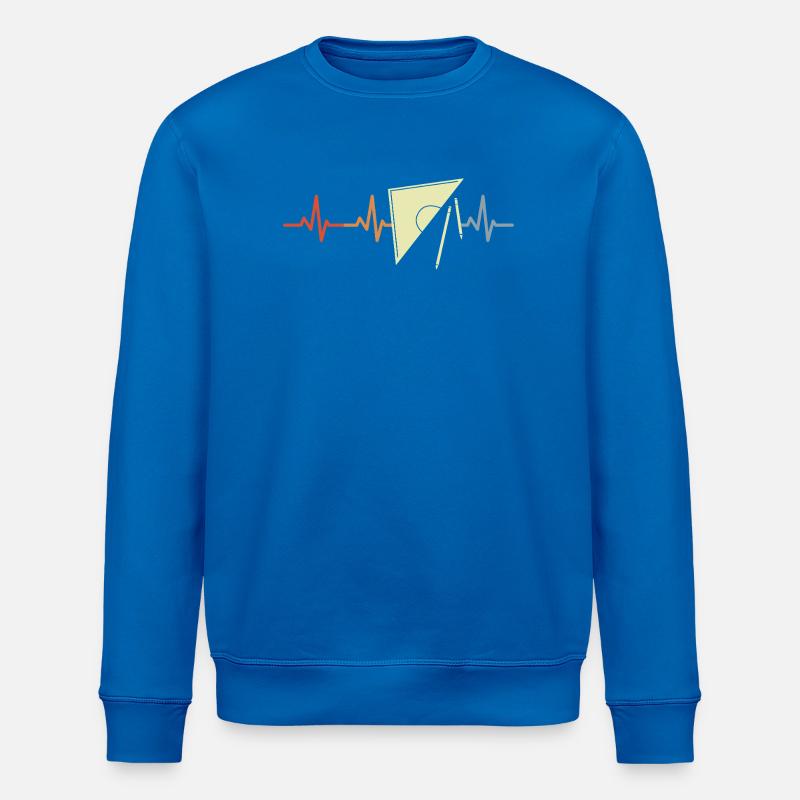 Palpitations cardiaques rétro géotriangle - Sweat bio ROLLER Stanley/Stella Unisexe - bleu roi