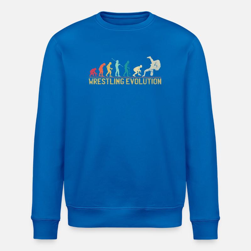Wrestling-Evolution-Kunstwerk - Stanley/Stella Unisex Bio-Sweatshirt ROLLER - Königsblau