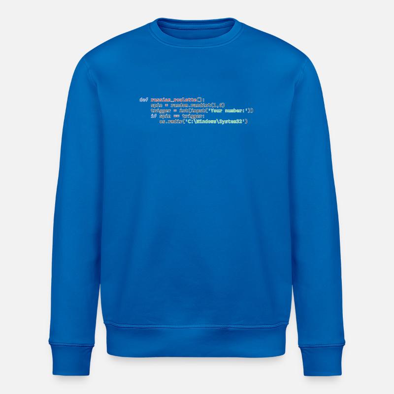 Python Russian Roulette - Stanley/Stella ROLLER Unisex Organic Sweatshirt - royal blue