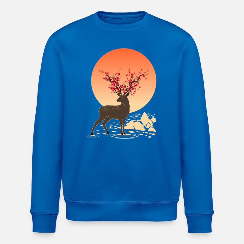Hirschgeist | Schützen Sie Sika Hirsche - Stanley/Stella Unisex Bio-Sweatshirt ROLLER - Königsblau
