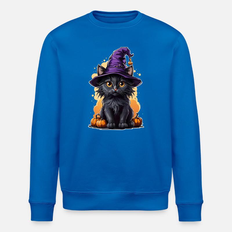 Katzen Hexenkostüm Halloween - Stanley/Stella Unisex Bio-Sweatshirt ROLLER - Königsblau