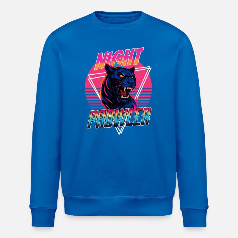 Night Prawler Retro Panther Design - Stanley/Stella Unisex Bio-Sweatshirt ROLLER - Königsblau