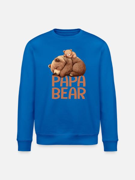 papa bear papa ours - Stanley/Stella Unisex Bio-Sweatshirt ROLLER - Königsblau