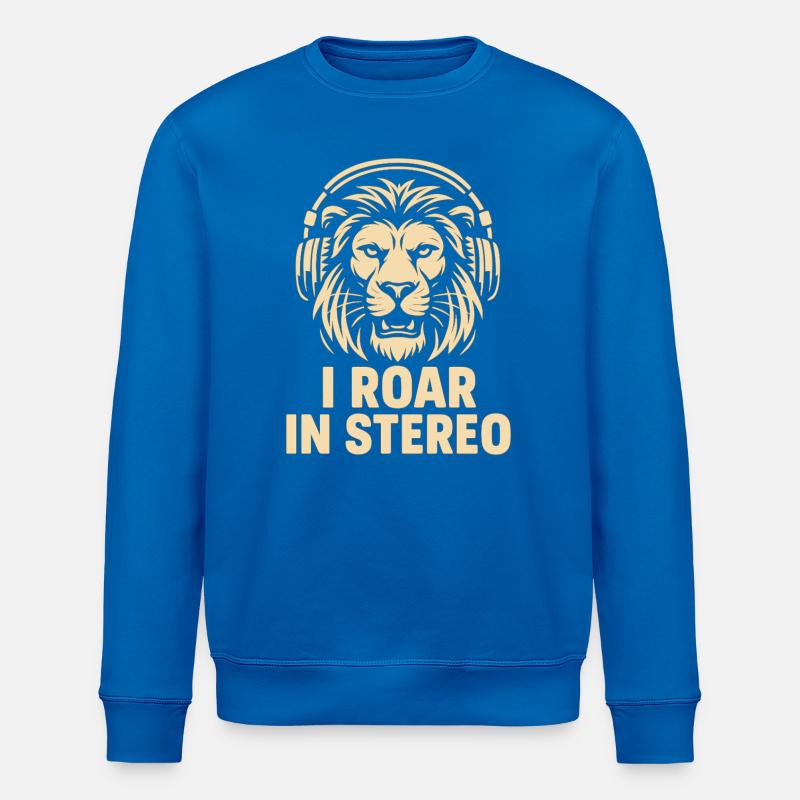 Tête de lion avec écouteurs - Sweat bio ROLLER Stanley/Stella Unisexe - bleu roi