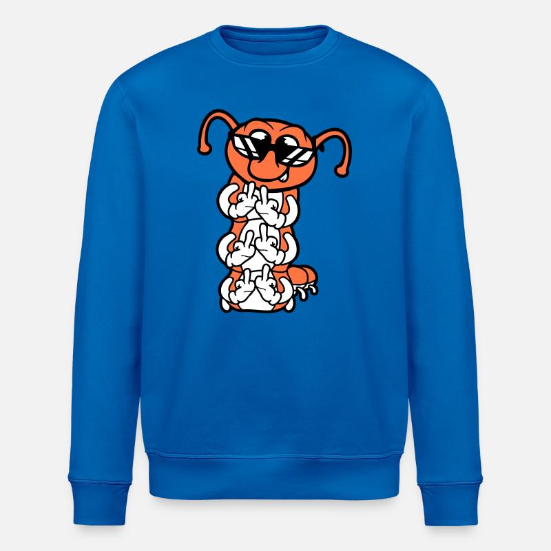 Raupe Mittelfinger Beleidigung Sonnenbrille Cool - Stanley/Stella Unisex Bio-Sweatshirt ROLLER - Königsblau