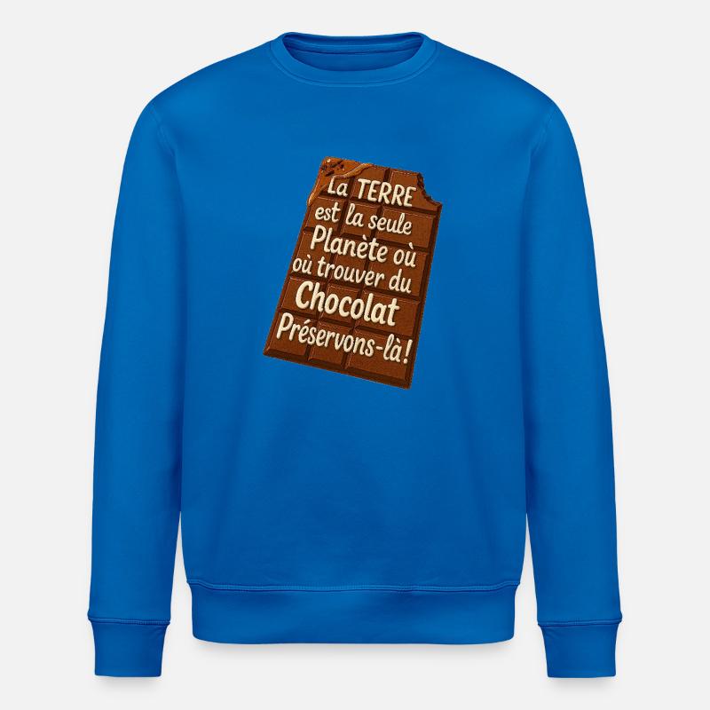 Chocolate Earth Save It - Stanley/Stella ROLLER Unisex Organic Sweatshirt - royal blue