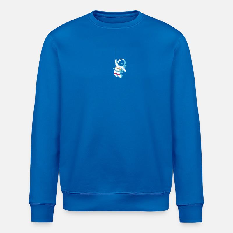 Astronaut hanging on Moon - Stanley/Stella Unisex Bio-Sweatshirt ROLLER - Königsblau