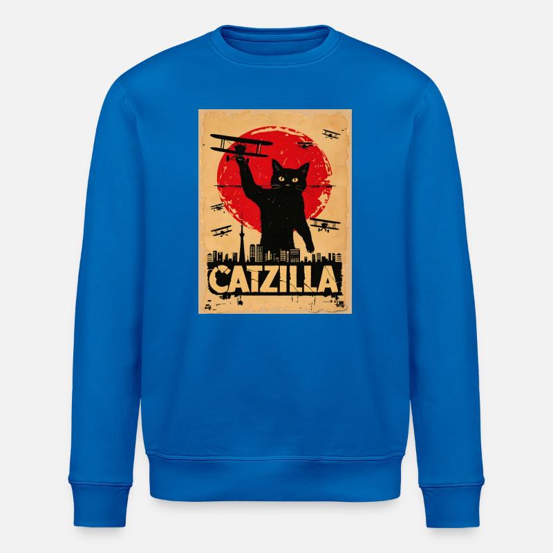 Kriegerkatze im Kriegshimmel - Stanley/Stella Unisex Bio-Sweatshirt ROLLER - Königsblau
