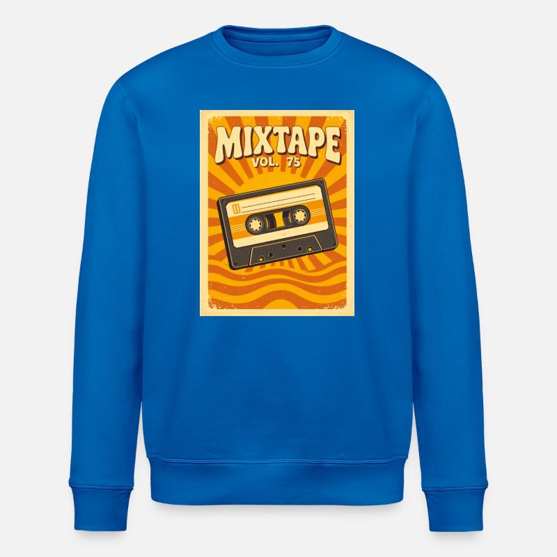 Retro-Mixtape-Illustration mit warmen Siebzigern - Stanley/Stella Unisex Bio-Sweatshirt ROLLER - Königsblau