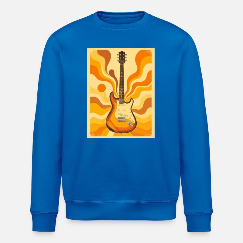 Psychedelische Retro-Gitarre mit lebendigen Siebzigern - Stanley/Stella Unisex Bio-Sweatshirt ROLLER - Königsblau
