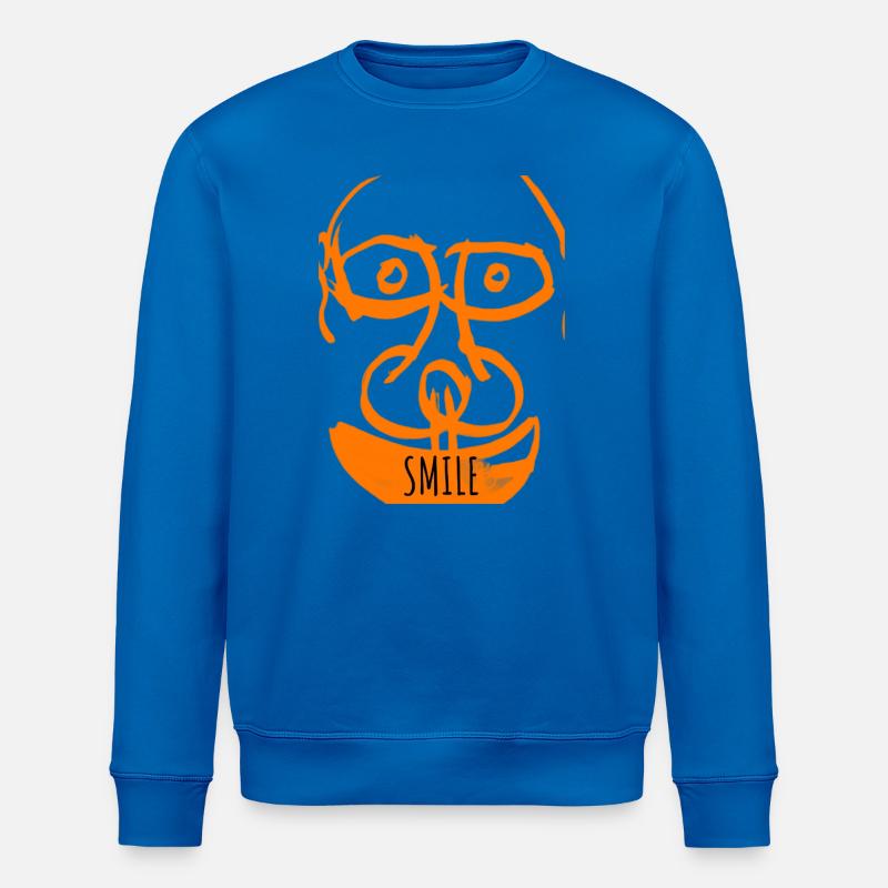 Oranges Doodle-Lächeln - Stanley/Stella Unisex Bio-Sweatshirt ROLLER - Königsblau