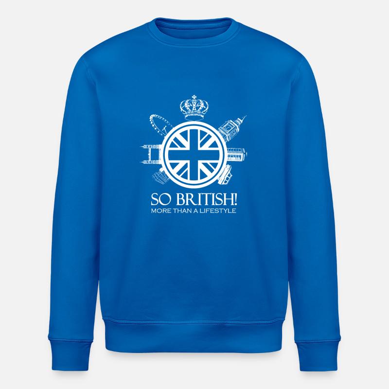 SO BRITISH Weiße Version - Stanley/Stella Unisex Bio-Sweatshirt ROLLER - Königsblau