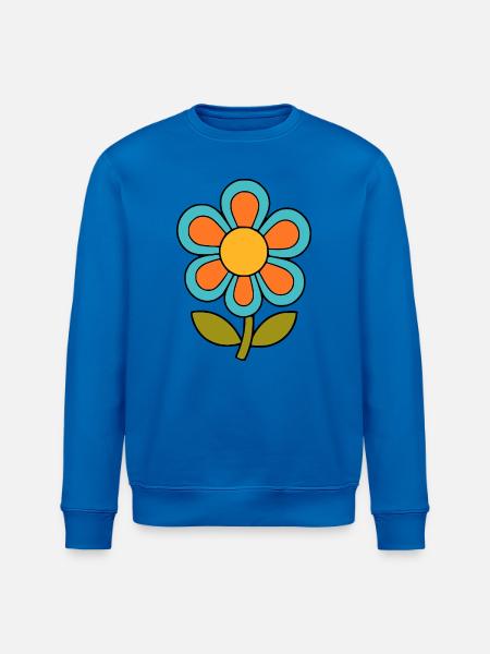 70s flower pattern retro flowerpower - Stanley/Stella ROLLER Unisex Organic Sweatshirt - royal blue