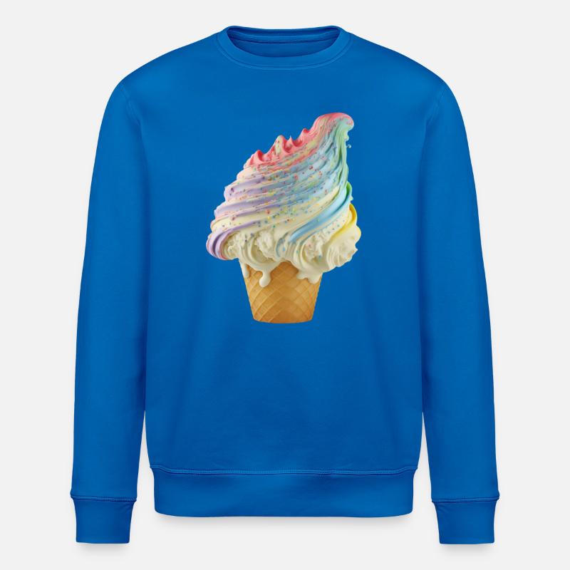 Regenbogen-Eiscreme Wellen - Stanley/Stella Unisex Bio-Sweatshirt ROLLER - Königsblau