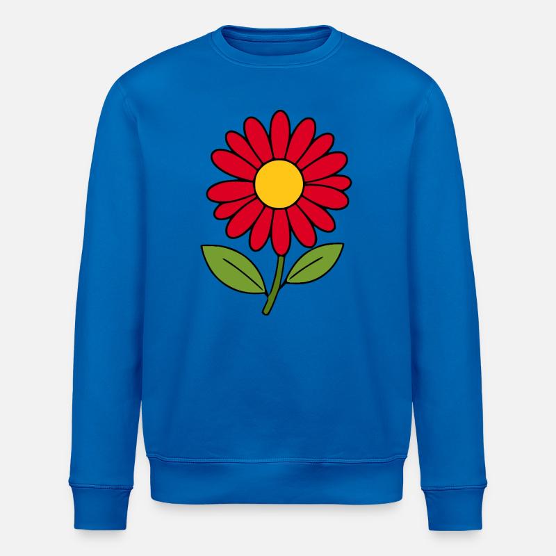 Blume rot rote Blume Blumen  - Stanley/Stella Unisex Bio-Sweatshirt ROLLER - Königsblau