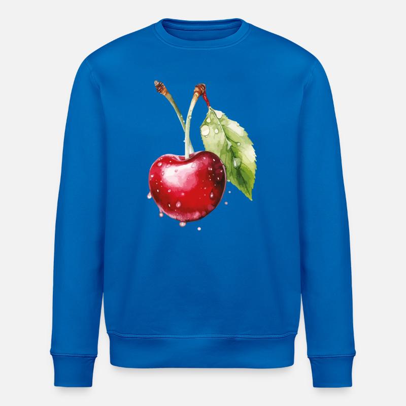 Fruchtige Kirsche mit Wassertröpfchen - Stanley/Stella Unisex Bio-Sweatshirt ROLLER - Königsblau