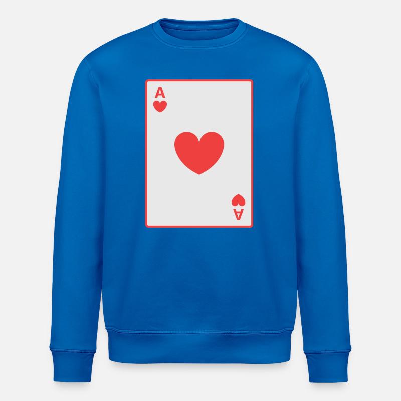 Carte rouge as de cœur - Sweat bio ROLLER Stanley/Stella Unisexe - bleu roi
