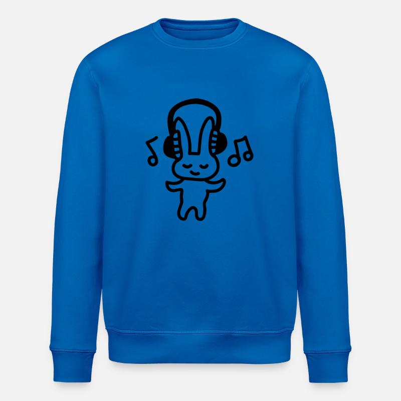 Häschen Musik - line - Stanley/Stella Unisex Bio-Sweatshirt ROLLER - Königsblau