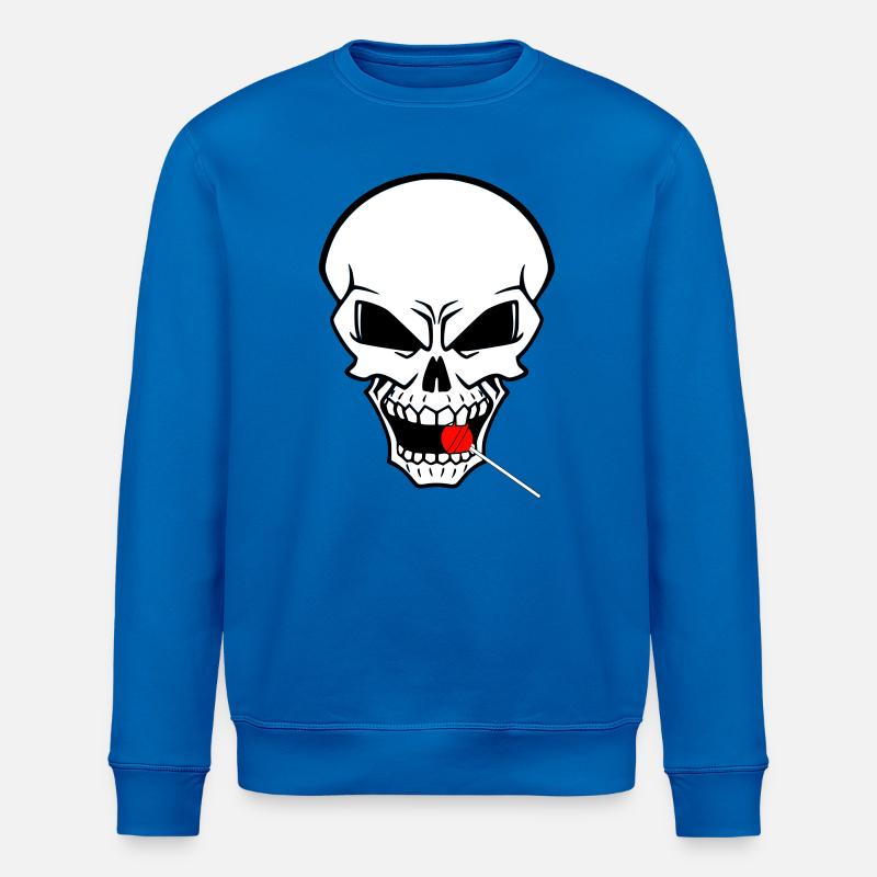 Rebellenschädel mit rotem Lutscher - Stanley/Stella Unisex Bio-Sweatshirt ROLLER - Königsblau