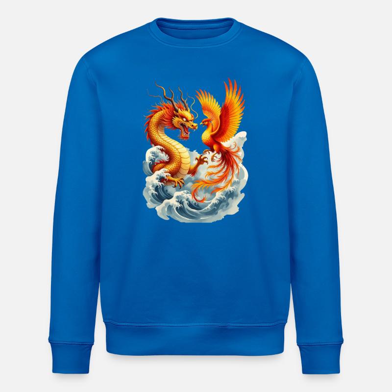 Dragon and Phoenix vector - Stanley/Stella ROLLER Unisex Organic Sweatshirt - royal blue