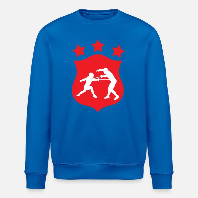 Fecht-Silhouetten-Duell und Kampfwappen - Stanley/Stella Unisex Bio-Sweatshirt ROLLER - Königsblau