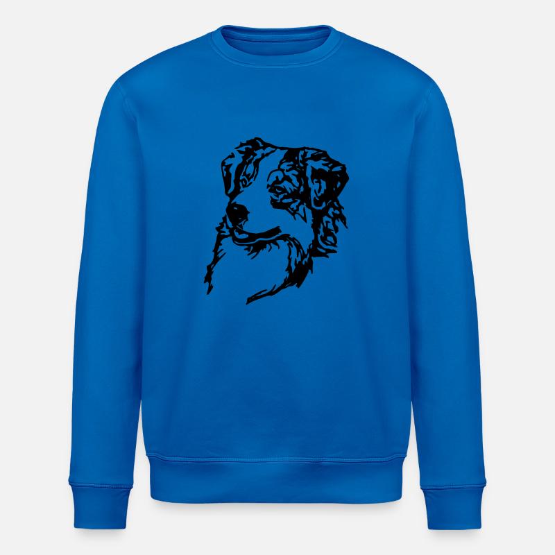 Australian Shepherd head - Stanley/Stella ROLLER Unisex Organic Sweatshirt - royal blue
