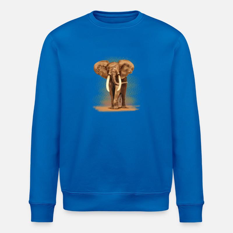 éléphant - Sweat bio ROLLER Stanley/Stella Unisexe - bleu roi