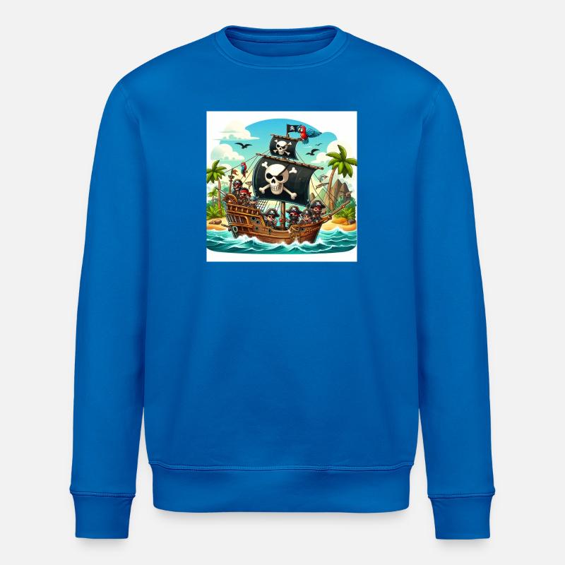 Piratenschiff auf hoher See - Stanley/Stella Unisex Bio-Sweatshirt ROLLER - Königsblau