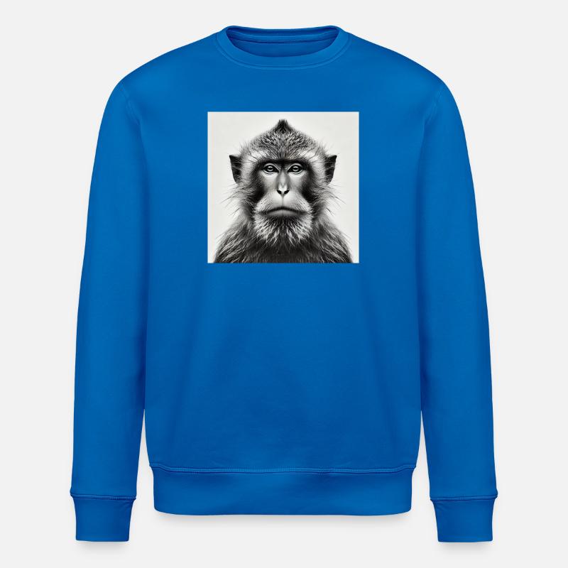 Affe in Graustufen - Stanley/Stella Unisex Bio-Sweatshirt ROLLER - Königsblau