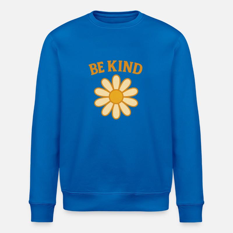 Blumenmotiv mit Botschaft der Freundlichkeit - Stanley/Stella Unisex Bio-Sweatshirt ROLLER - Königsblau