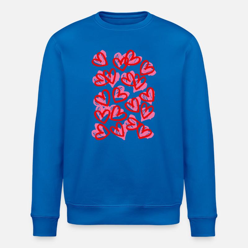 Herzliche Doodleherzen Muster - Stanley/Stella Unisex Bio-Sweatshirt ROLLER - Königsblau